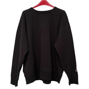 Champion Black Sweatshirt Mens 2XL XXL Blank Plain Logo